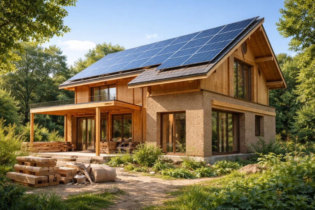 découvrez comment construire une maison écologique alliant bois certifié fsc, isolation naturelle en chanvre et énergie renouvelable grâce aux panneaux solaires sunpower pour un habitat durable et respectueux de l'environnement.