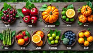 découvrez les fruits et légumes de saison mois par mois pour manger frais, sain et local toute l'année.